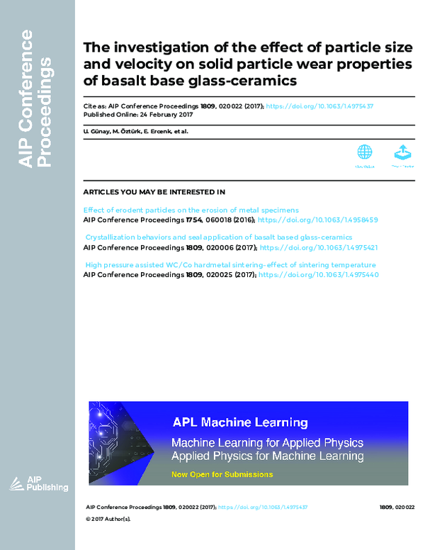 (PDF) The investigation of the effect of particle size and velocity on ...