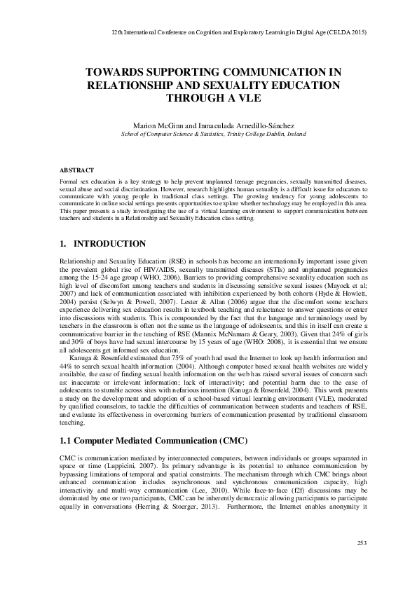 (PDF) Towards Supporting Communication in Relationship and Sexuality ...