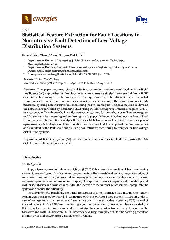 (PDF) Statistical Feature Extraction for Fault Locations in ...