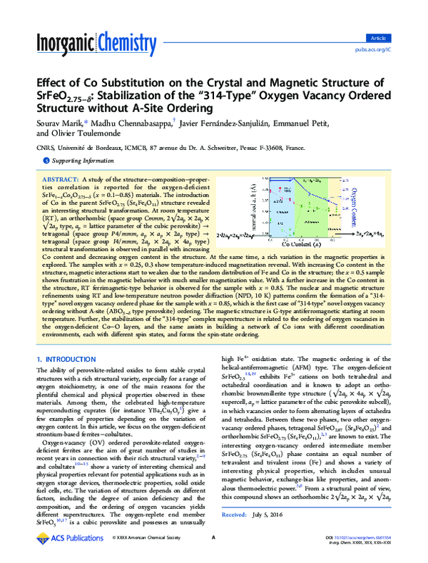 (PDF) Effect of Co Substitution on the Crystal and Magnetic Structure ...