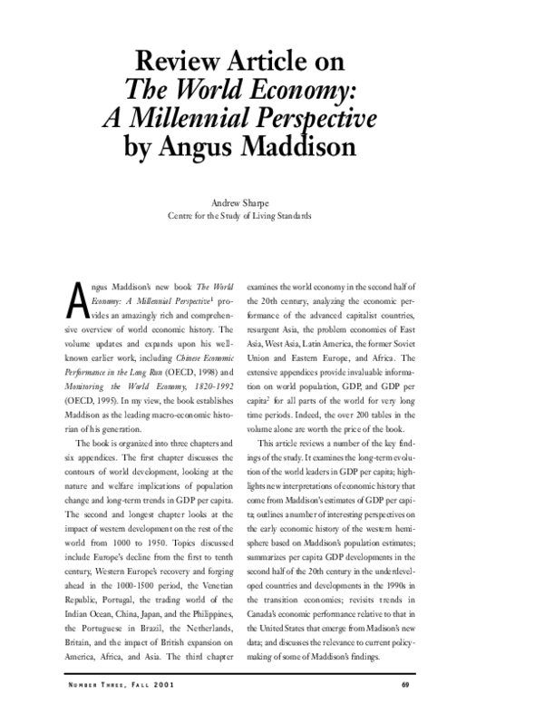(PDF) Review Article on The World Economy: A Millennial Perspective by ...