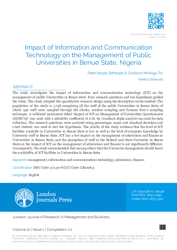 (PDF) Impact of information and communication technology on the ...