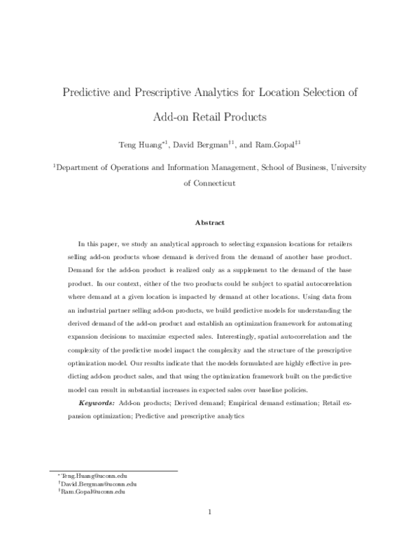 (PDF) Predictive and Prescriptive Analytics for Location Selection of ...