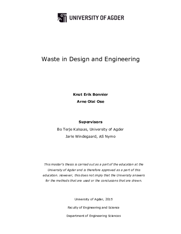 (PDF) Waste in Design and Engineering