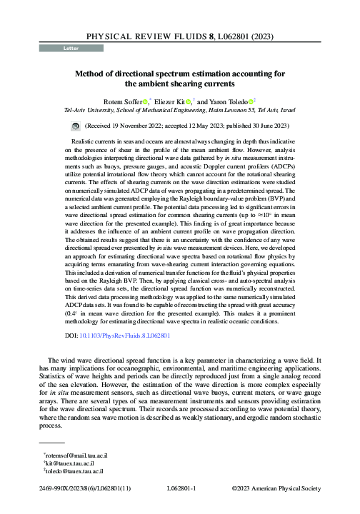 (PDF) Method of directional spectrum estimation accounting for the ...