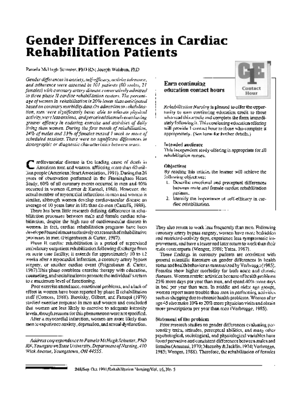 (PDF) Gender differences in cardiac rehabilitation programs from the ...