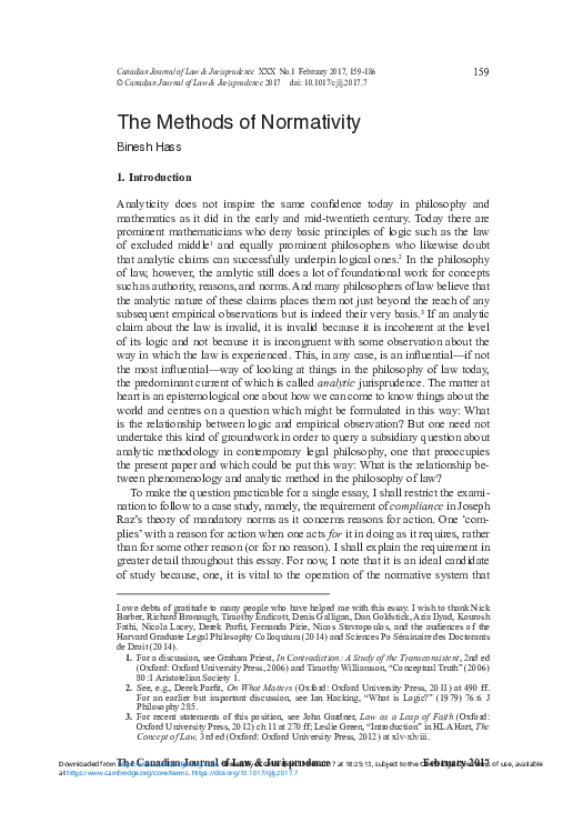 (PDF) The Methods of Normativity