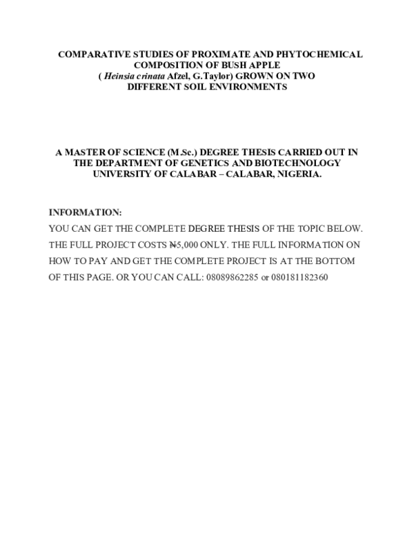 (DOC) COMPARATIVE STUDIES OF PROXIMATE AND PHYTOCHEMICAL COMPOSITION OF ...