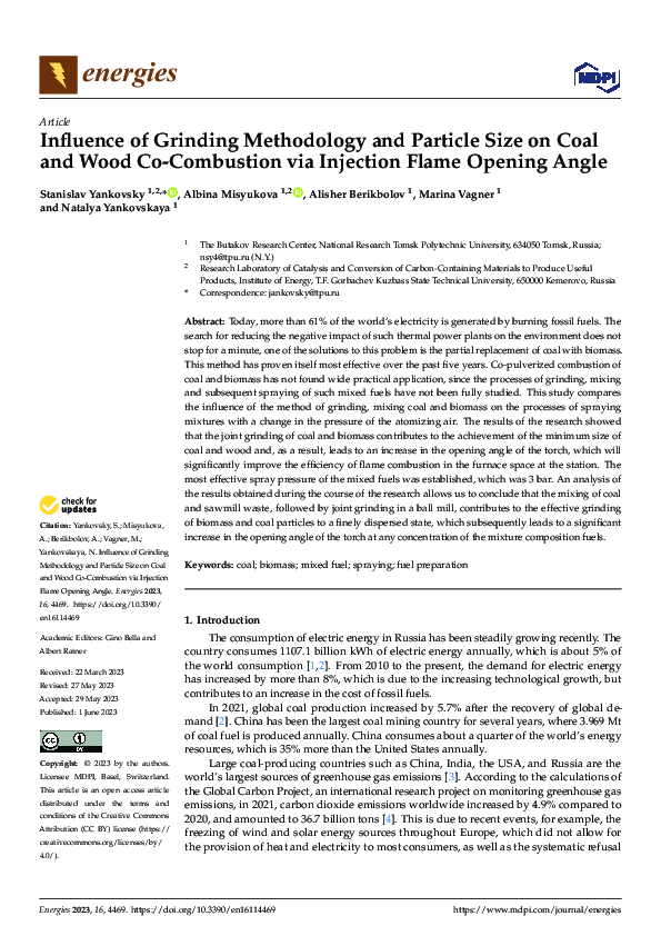 (PDF) Influence of Grinding Methodology and Particle Size on Coal and ...