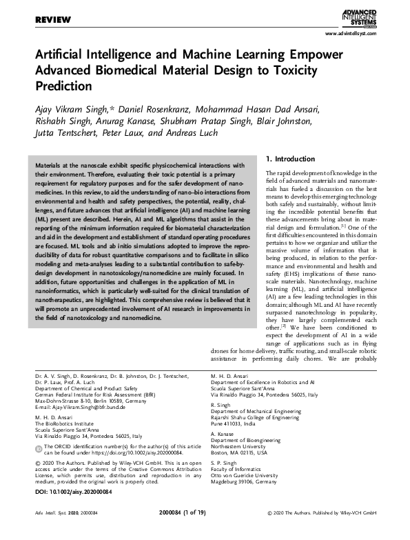 (PDF) Artificial Intelligence and Machine Learning Empower Advanced ...