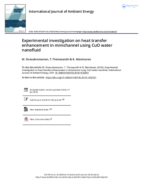 (PDF) Experimental investigation on heat transfer enhancement of a heat ...