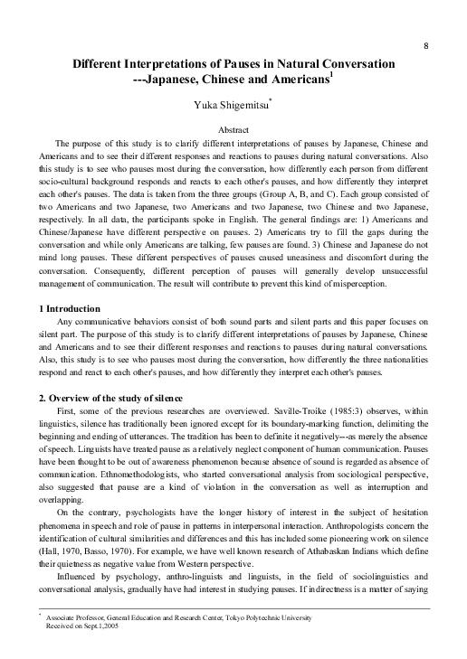 (PDF) Different Interpretations of Pauses in Natural Conversation ...