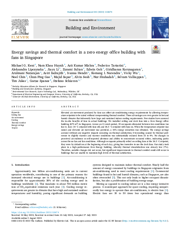(PDF) Energy savings and thermal comfort in a zero energy office ...