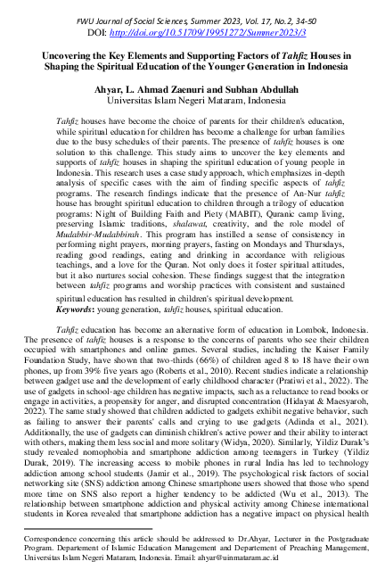 (PDF) Uncovering the Key Elements and Supporting Factors of Tahfiz ...