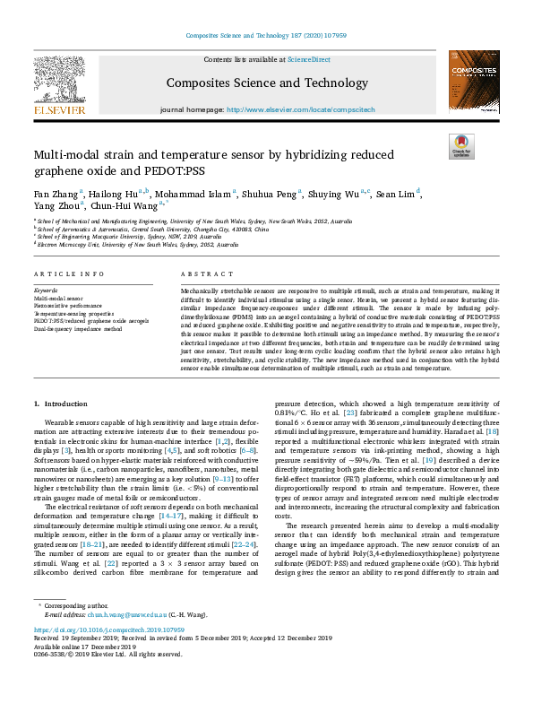 (PDF) Multi-modal strain and temperature sensor by hybridizing reduced ...