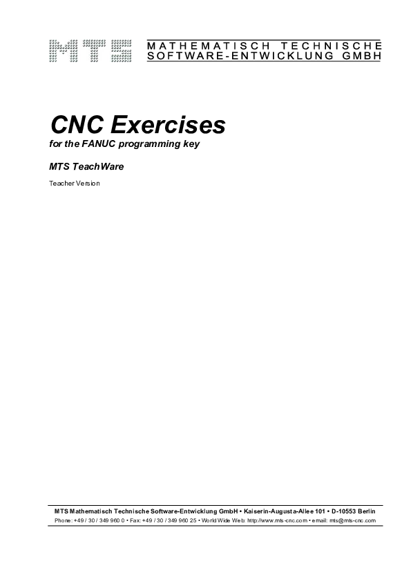 (PDF) CNC Exercises for the FANUC programming