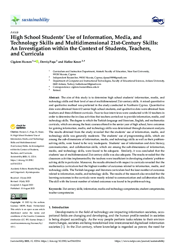 (PDF) High School Students’ Use of Information, Media, and Technology ...