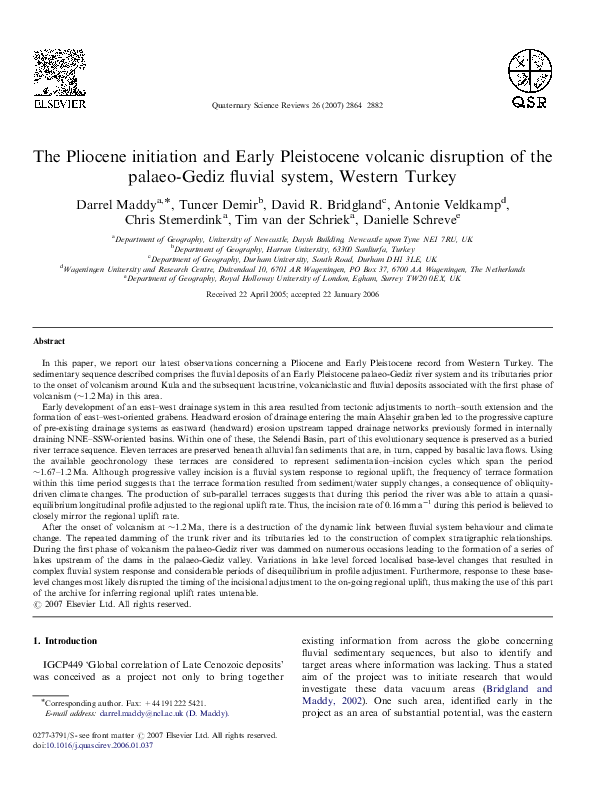 (PDF) The Pliocene initiation and Early Pleistocene volcanic disruption ...