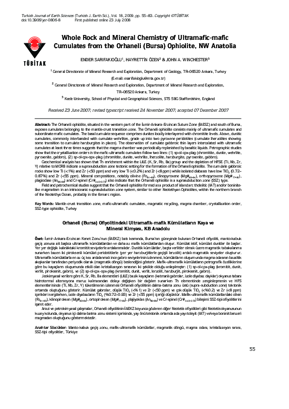(PDF) Whole Rock and Mineral Chemistry of Ultramafic-mafic Cumulates ...