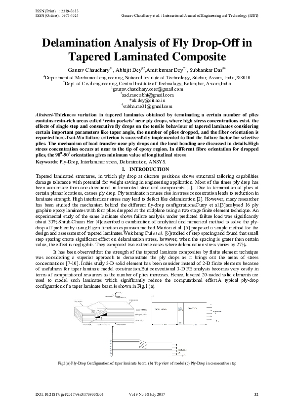 (PDF) Delamination Analysis of Fly Drop-Off in Tapered Laminated Composite