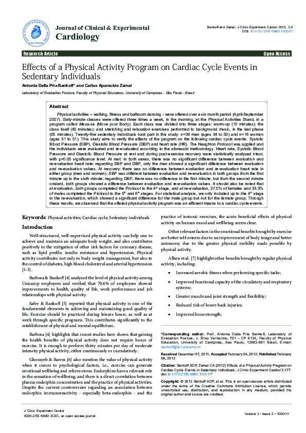 (PDF) Effects of a Physical Activity Program on Cardiac Cycle Events in ...