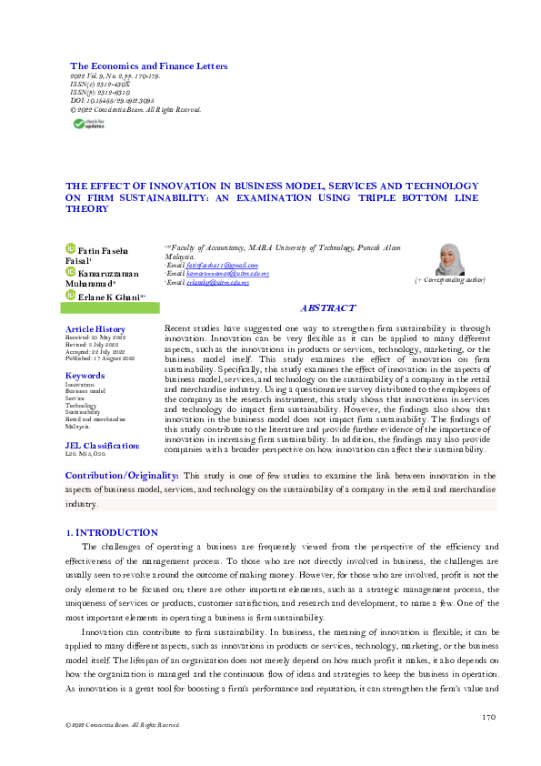 (PDF) The Effect of Innovation in Business Model, Services and ...
