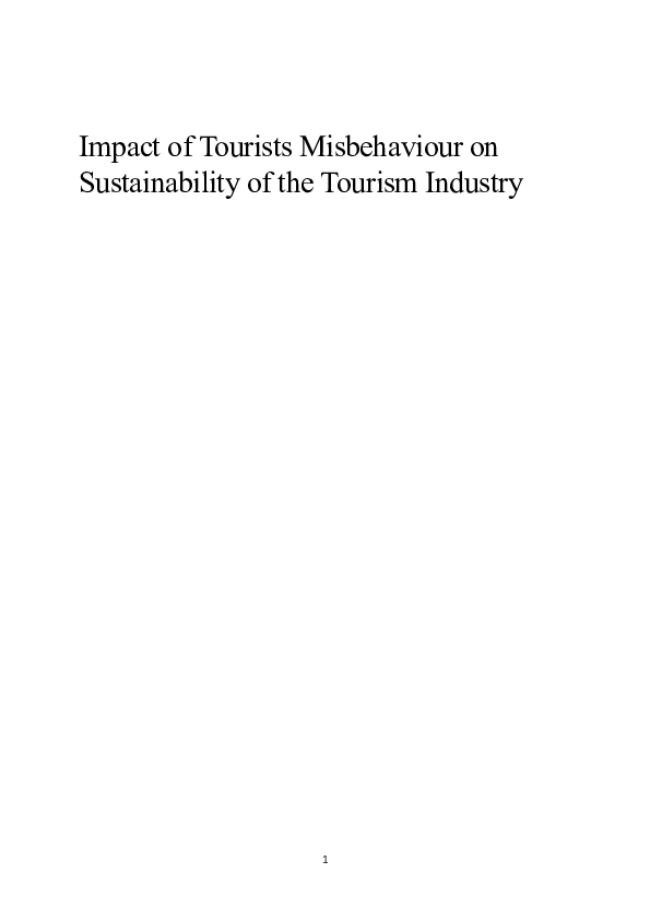 (DOC) Impact of Tourists Misbehaviour on Sustainability of the Tourism ...