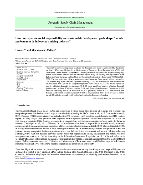 (PDF) How do corporate social responsibility and sustainable ...