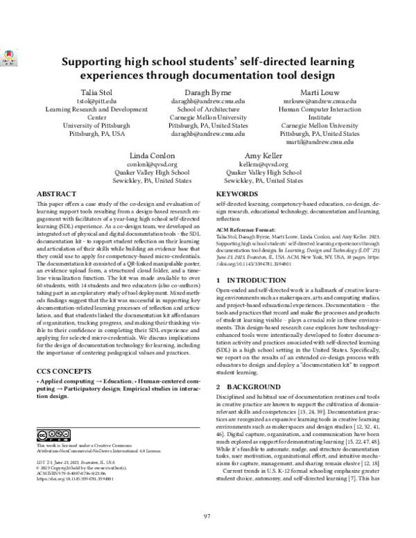 (PDF) Supporting high school students’ self-directed learning ...