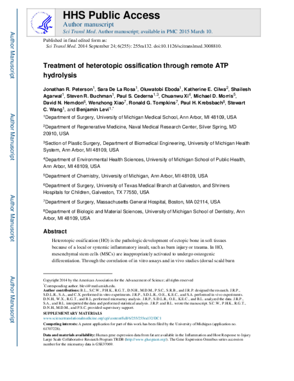(PDF) Treatment of heterotopic ossification through remote ATP hydrolysis
