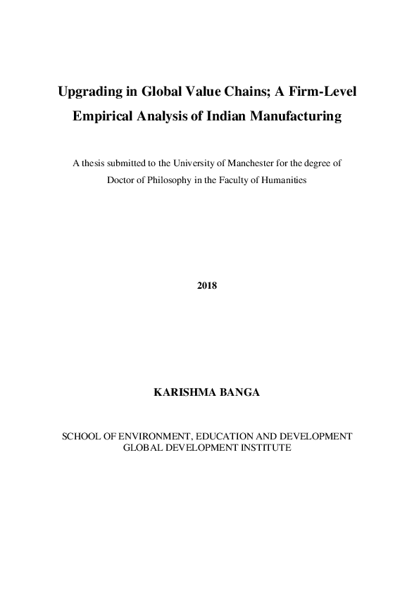 (PDF) Upgrading in global value chains : a firm-level empirical ...