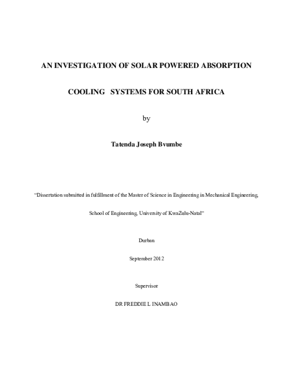 (PDF) An investigation of solar powered absorption cooling systems for ...