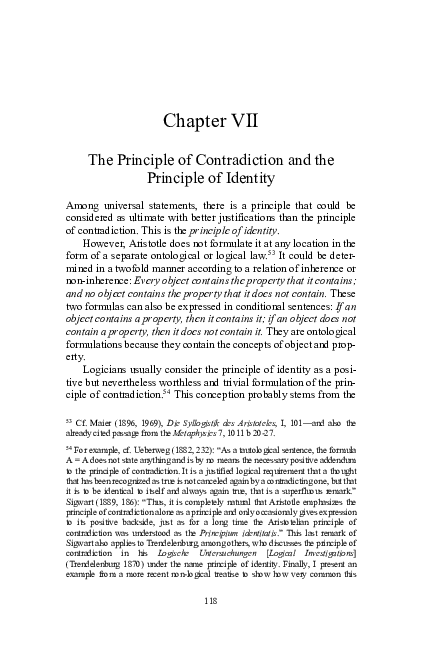 (PDF) The Principle of Contradiction and the Principle of Identity. Jan ...
