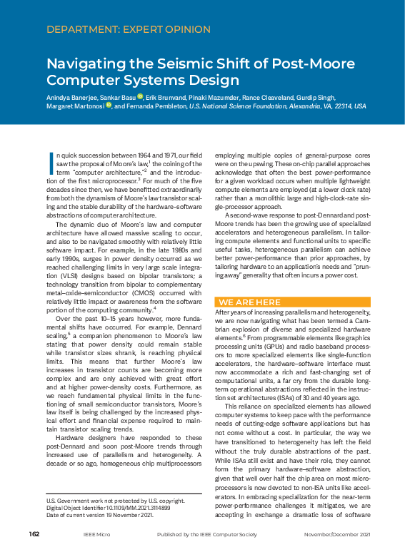 (PDF) Navigating the Seismic Shift of Post-Moore Computer Systems Design