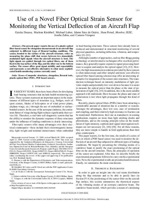 (PDF) Use of a Novel Fiber Optical Strain Sensor for Monitoring the ...