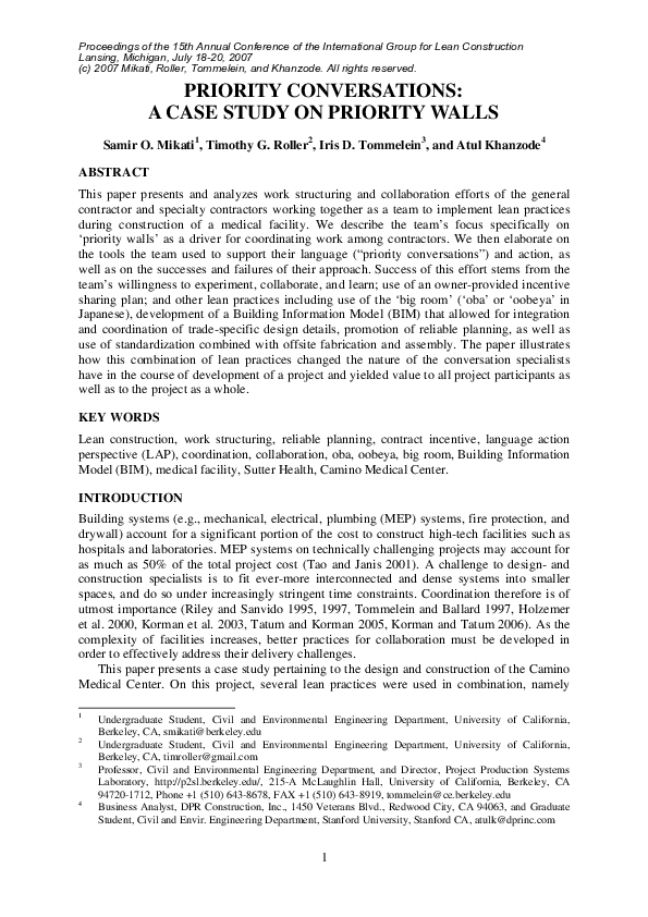(PDF) Priority conversations: A case study on priority walls