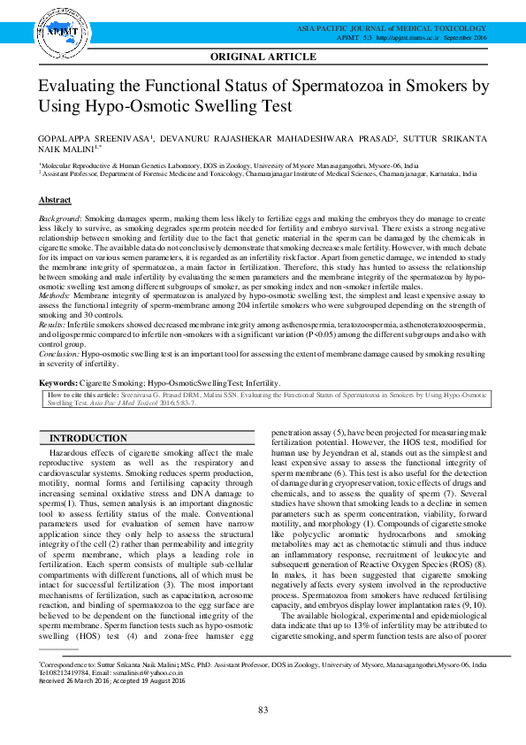 (PDF) Smokers by Using Hypo-Osmotic Swelling Test