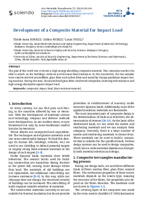 (PDF) Development of a Composite Material for Impact Load