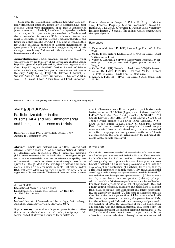  pdf particle size determination of some iaea and nist environmental