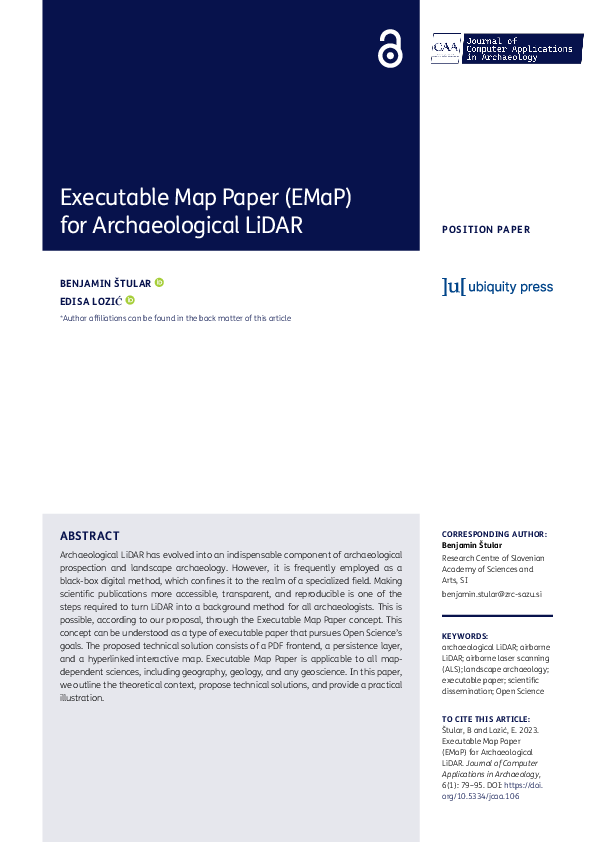 (PDF) Executable Map Paper (EMaP) for Archaeological LiDAR