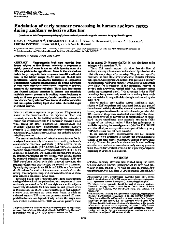 (PDF) Modulation of early sensory processing in human auditory cortex ...