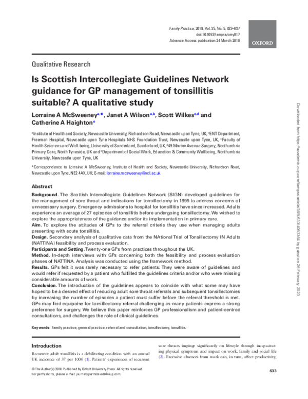 (PDF) Is Scottish Intercollegiate Guidelines Network guidance for GP ...