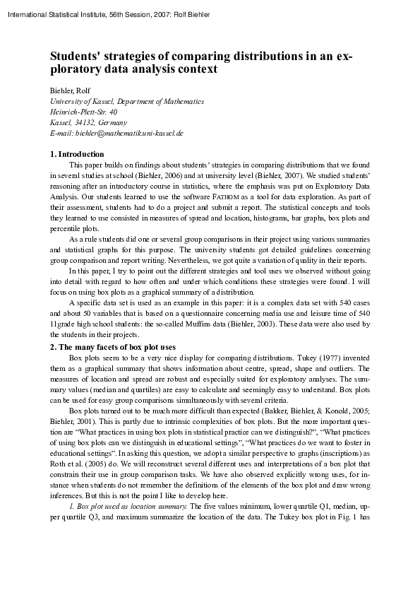 (PDF) Students’ strategies of comparing distributions in an exploratory ...