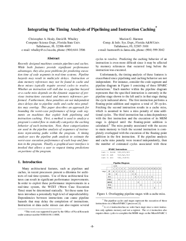 (PDF) Integrating the timing analysis of pipelining and instruction caching