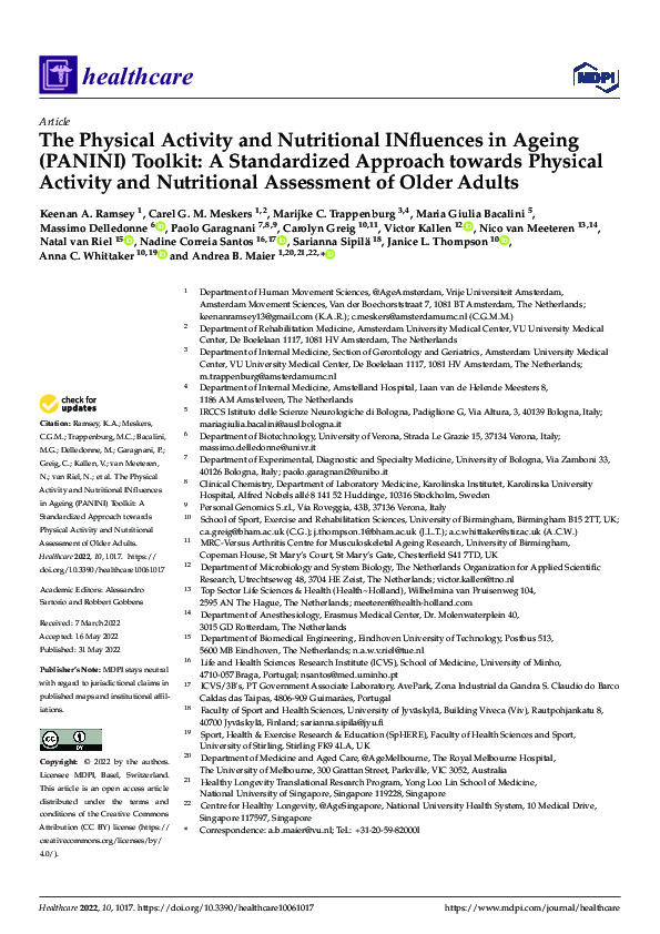(PDF) The Physical Activity and Nutritional INfluences in Ageing ...