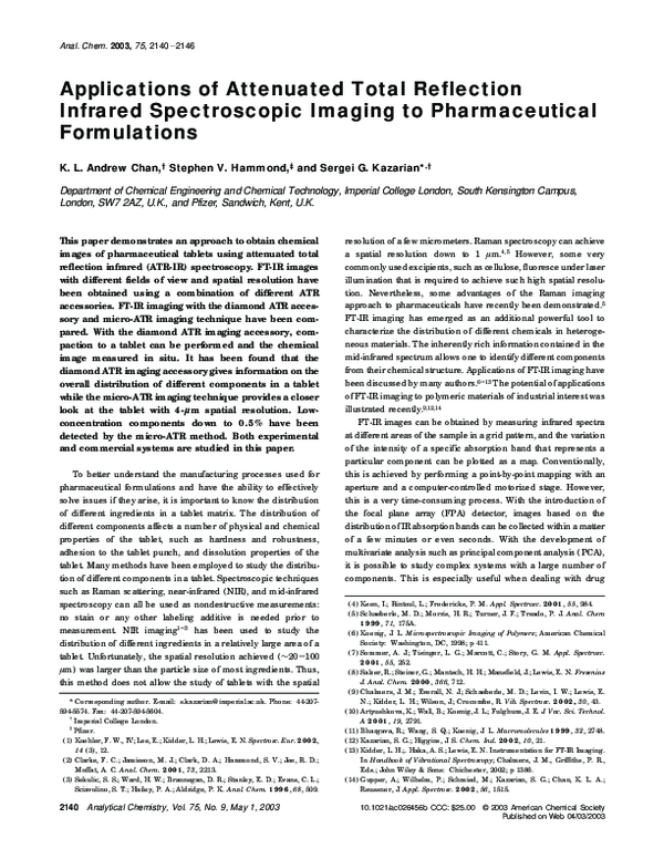 (PDF) Applications of Attenuated Total Reflection Infrared ...