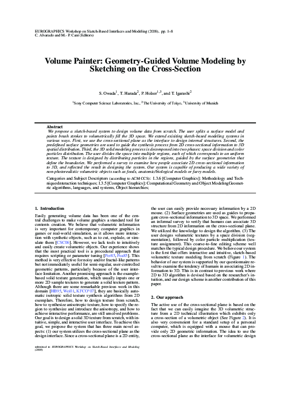(PDF) Volume Painter: Geometry-Guided Volume Modeling by Sketching on ...