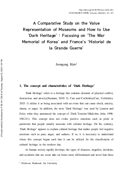 (PDF) A Comparative Study on the Value Representation of Museums and ...