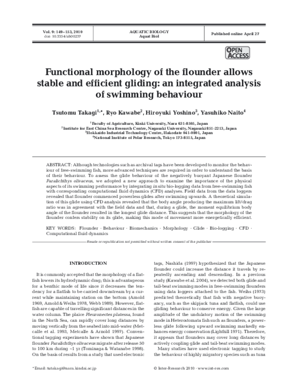 (PDF) Functional morphology of the flounder allows stable and efficient ...