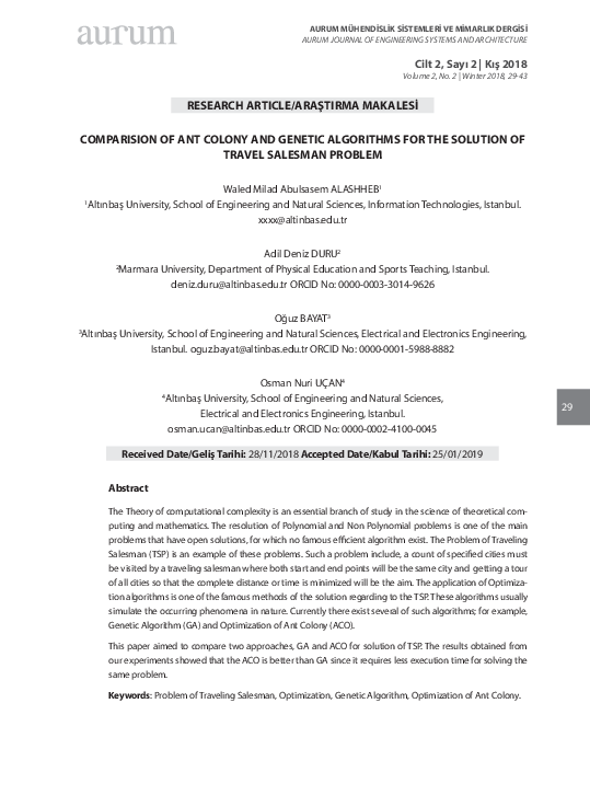 (PDF) Comparision of Ant Colony and Genetic Algorithms for the Solution ...